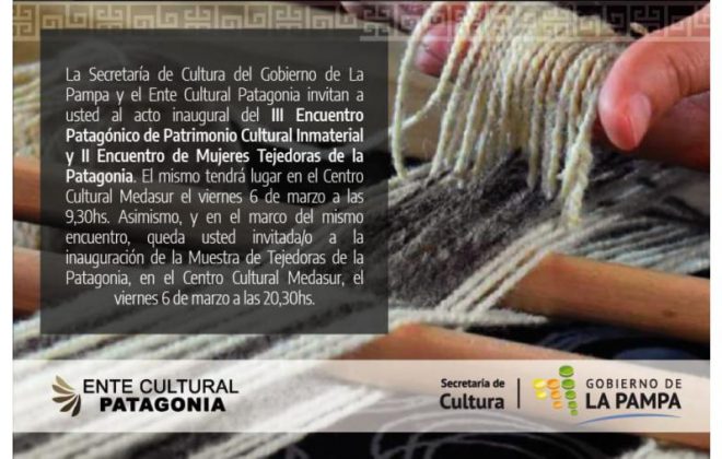 Apertura y Exposición de Tejedoras de la Patagonia en III Encuentro Patagónico de Patrimonio Cultural Inmaterial