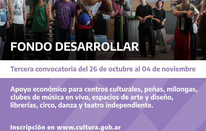 Cultura: Convocan a participar del Fondo Desarrollar