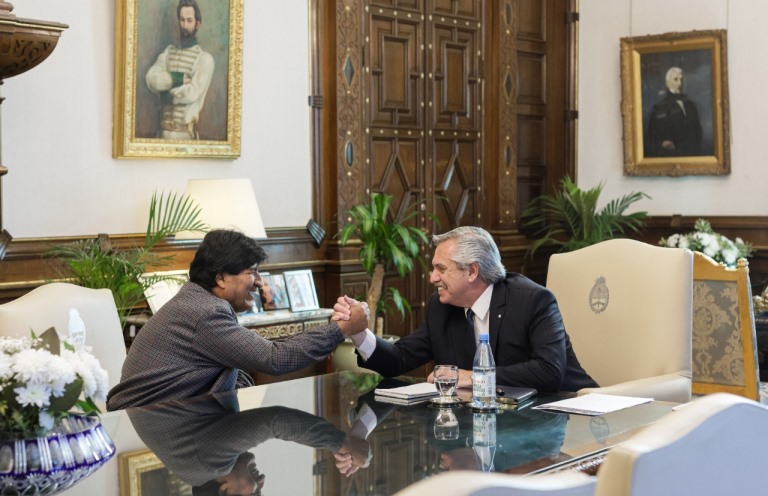 Alberto Fernández recibió al ex mandatario de Bolivia, Evo Morales