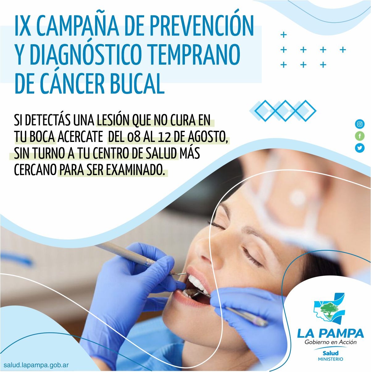 Comenzó en La Pampa la campaña de prevención y diagnóstico de cáncer bucal