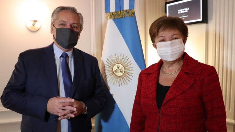 Alberto Fernández se reúne con Georgieva y prepara el discurso que dará ante la ONU