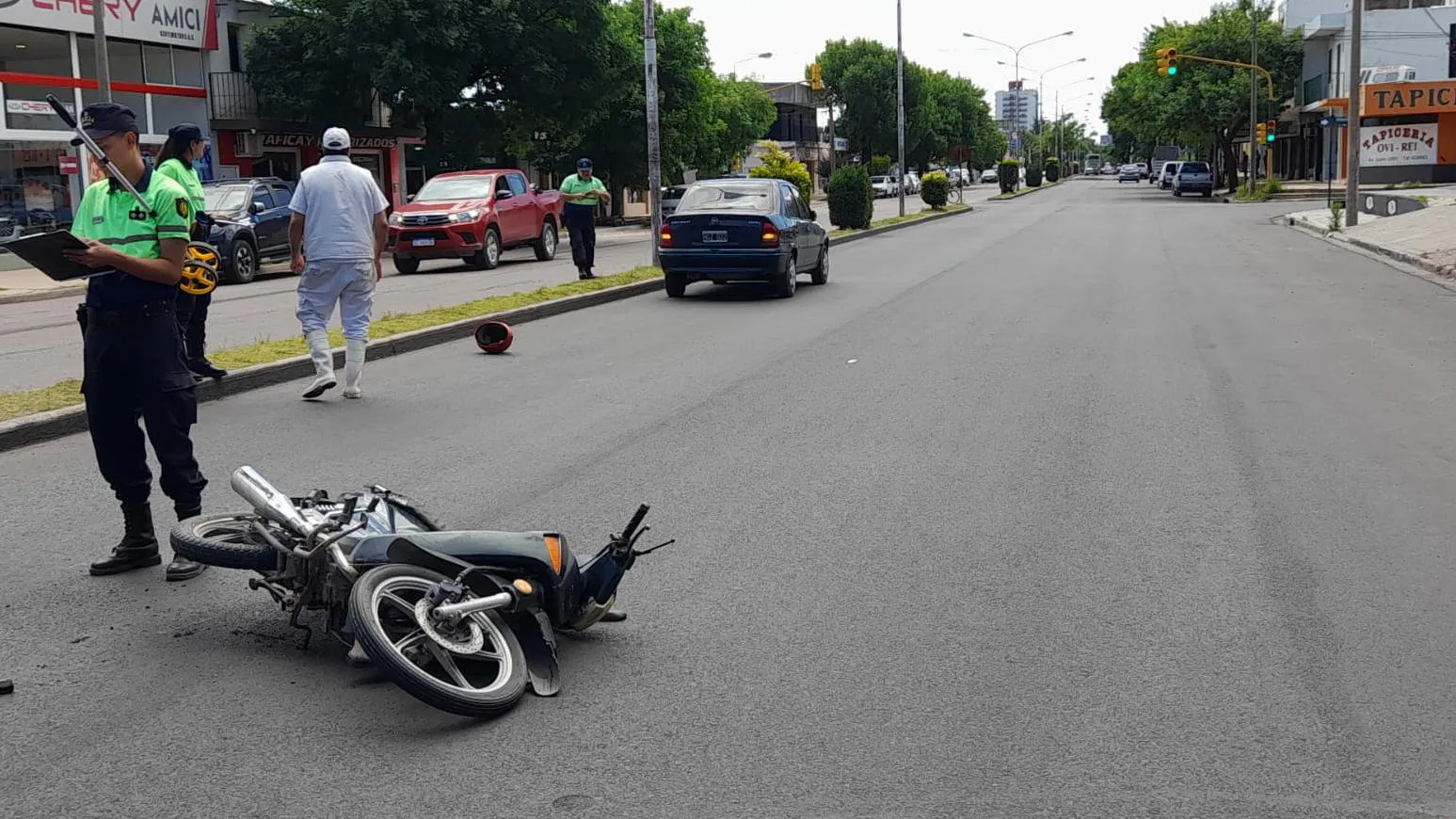 Santa Rosa: Una motociclista embarazada fue hospitalizada luego de un choque