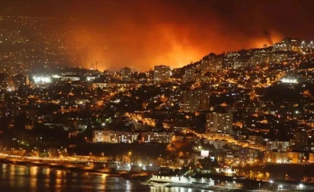 Chile: Incendio descontrolado en Viña del Mar