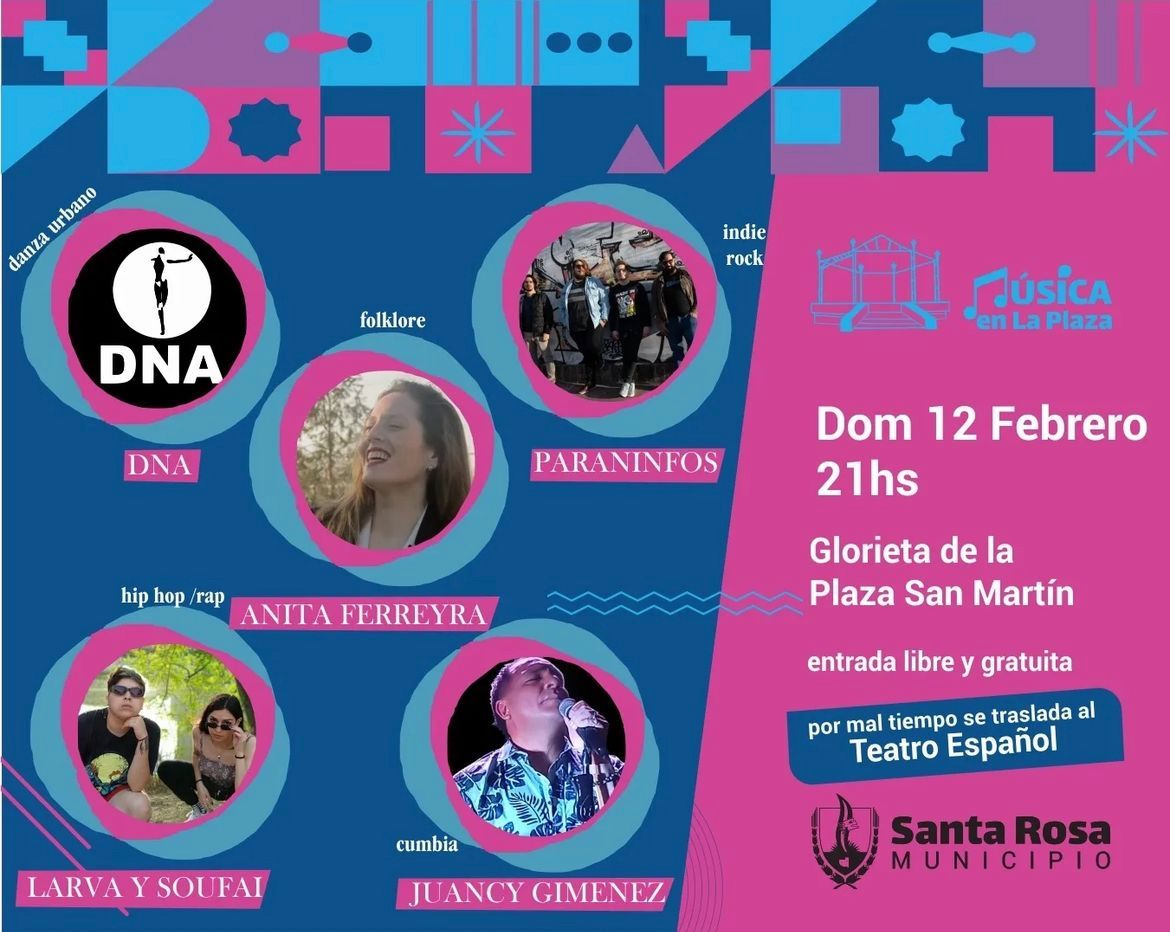 Santa Rosa: Este domingo Música en la Plaza