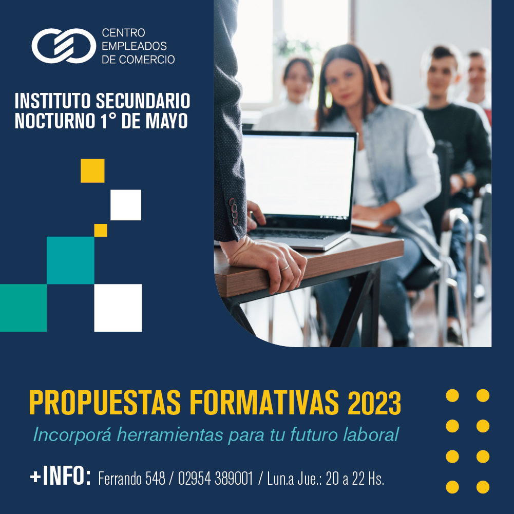 Abrieron las inscripciones para los cursos de formación y para terminar el secundario en el 1° de Mayo