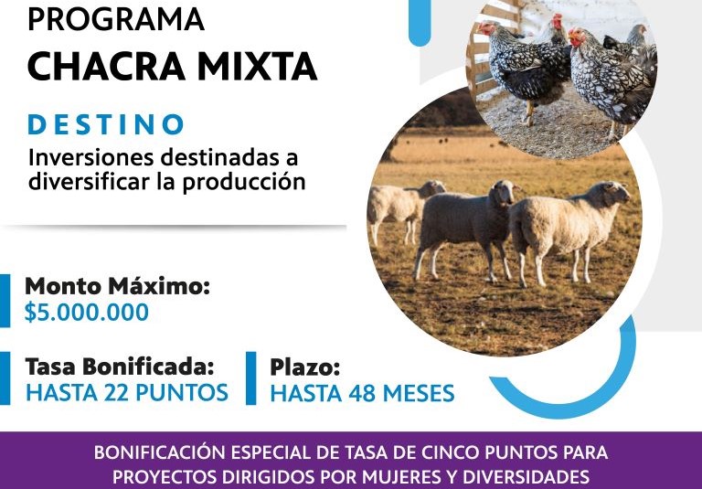El Gobierno de La Pampa aumentó los montos de créditos para la línea financiera “Chacra Mixta”