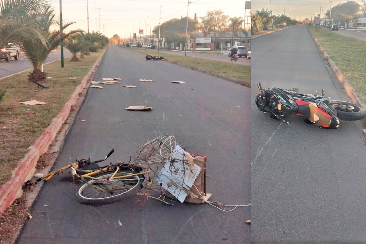 General Pico: Grave incidente entre un ciclista y un motociclista