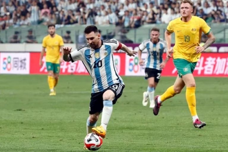 Fútbol: Argentina venció a Australia en el amistoso en China con un Messi brillante