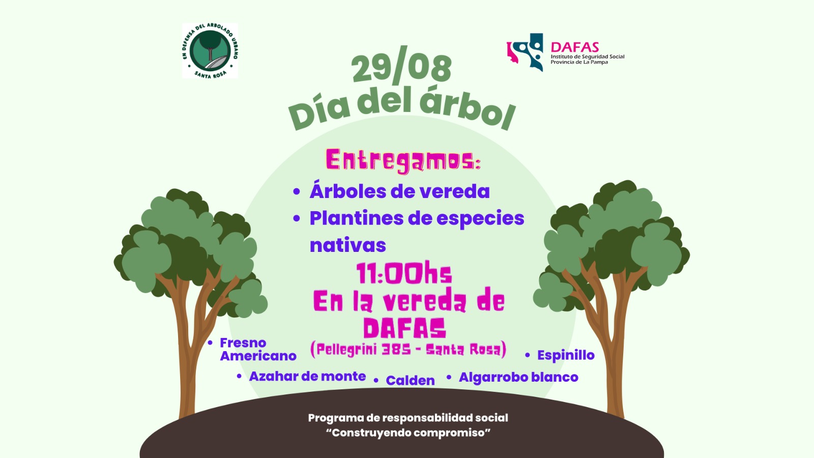 Este martes DAFAS entregará árboles de vereda y especies nativas