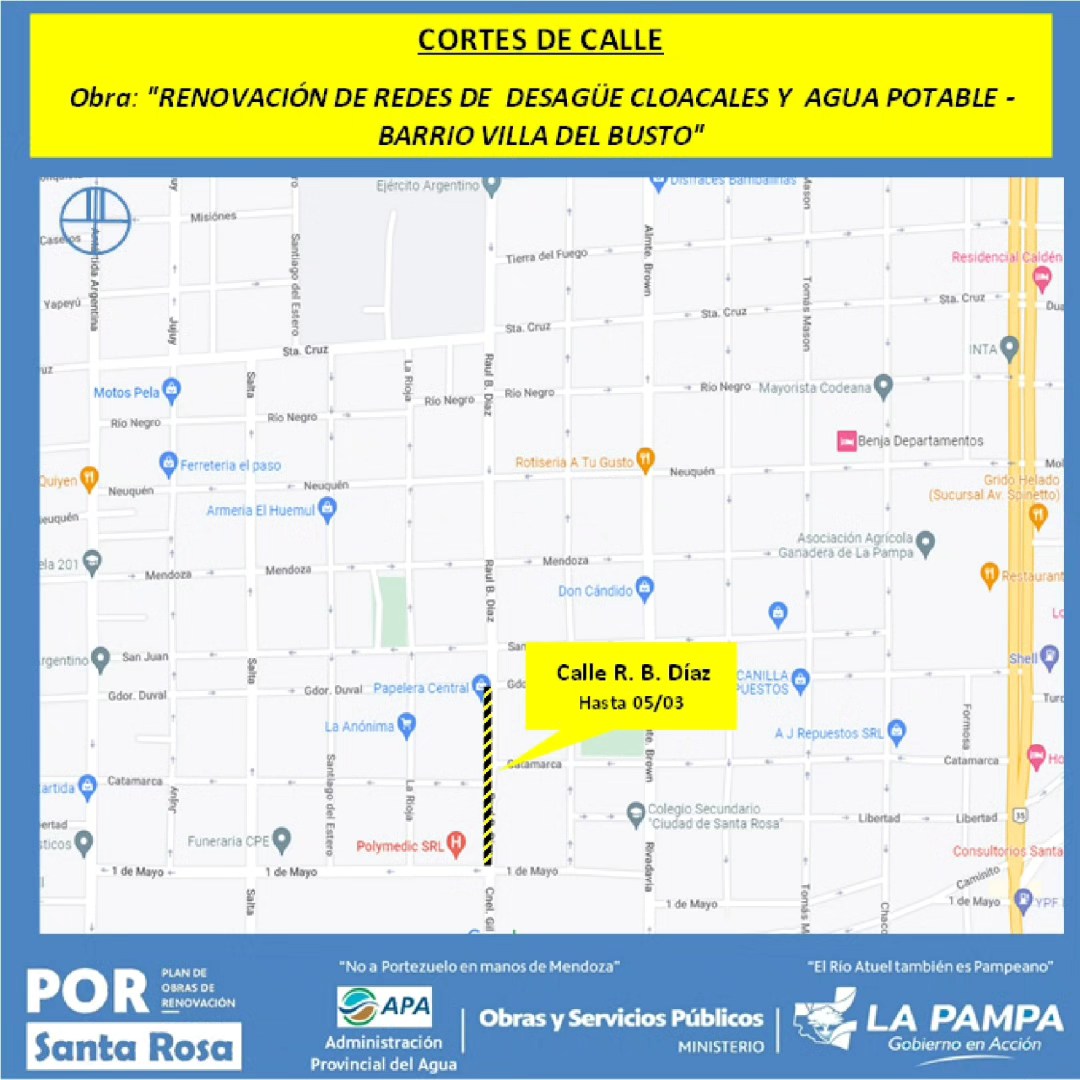 APA anunció plan de trabajo en calles de Santa Rosa