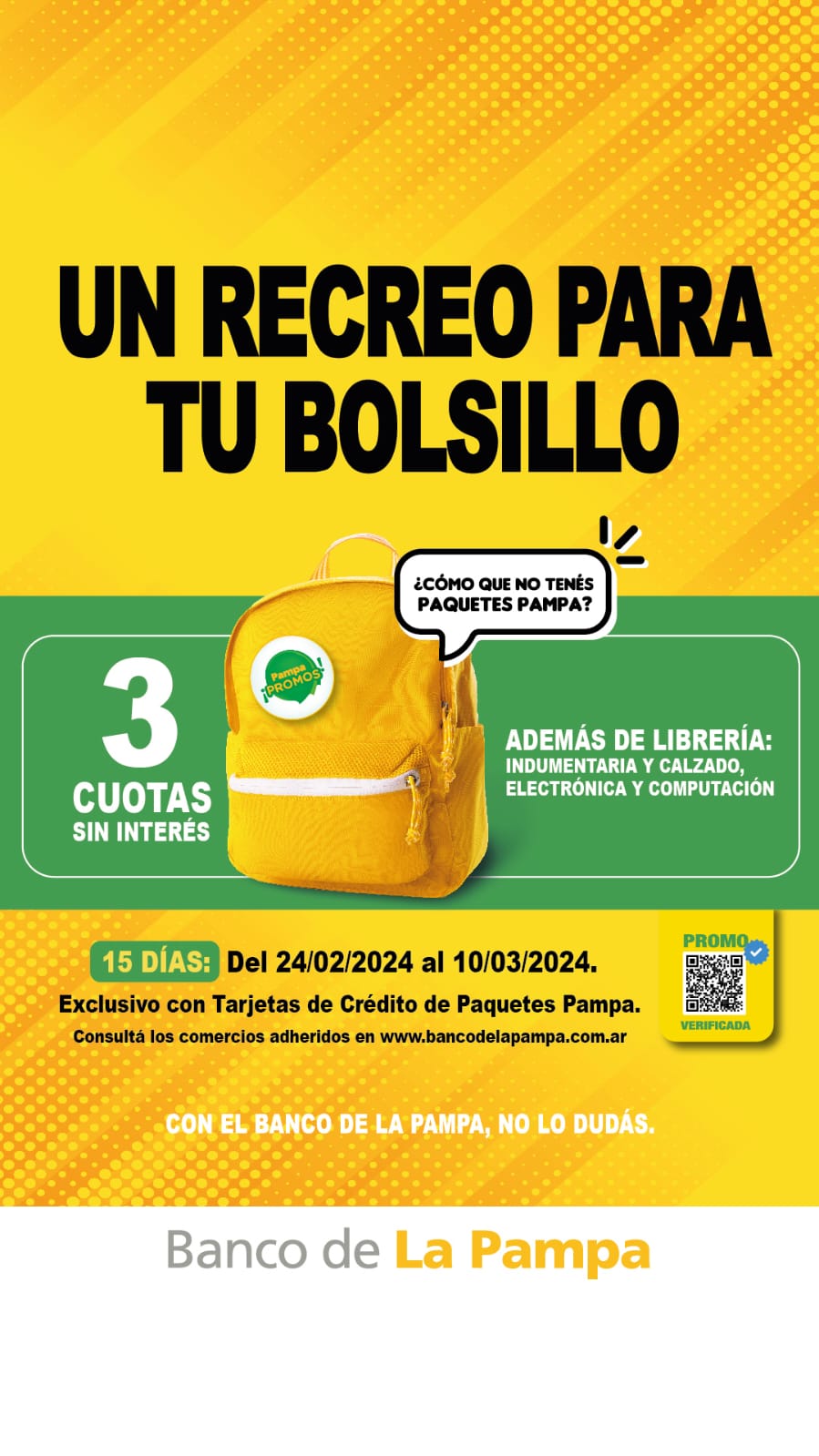 Por el inicio de las clases, el Banco de La Pampa lanza una nueva promoción