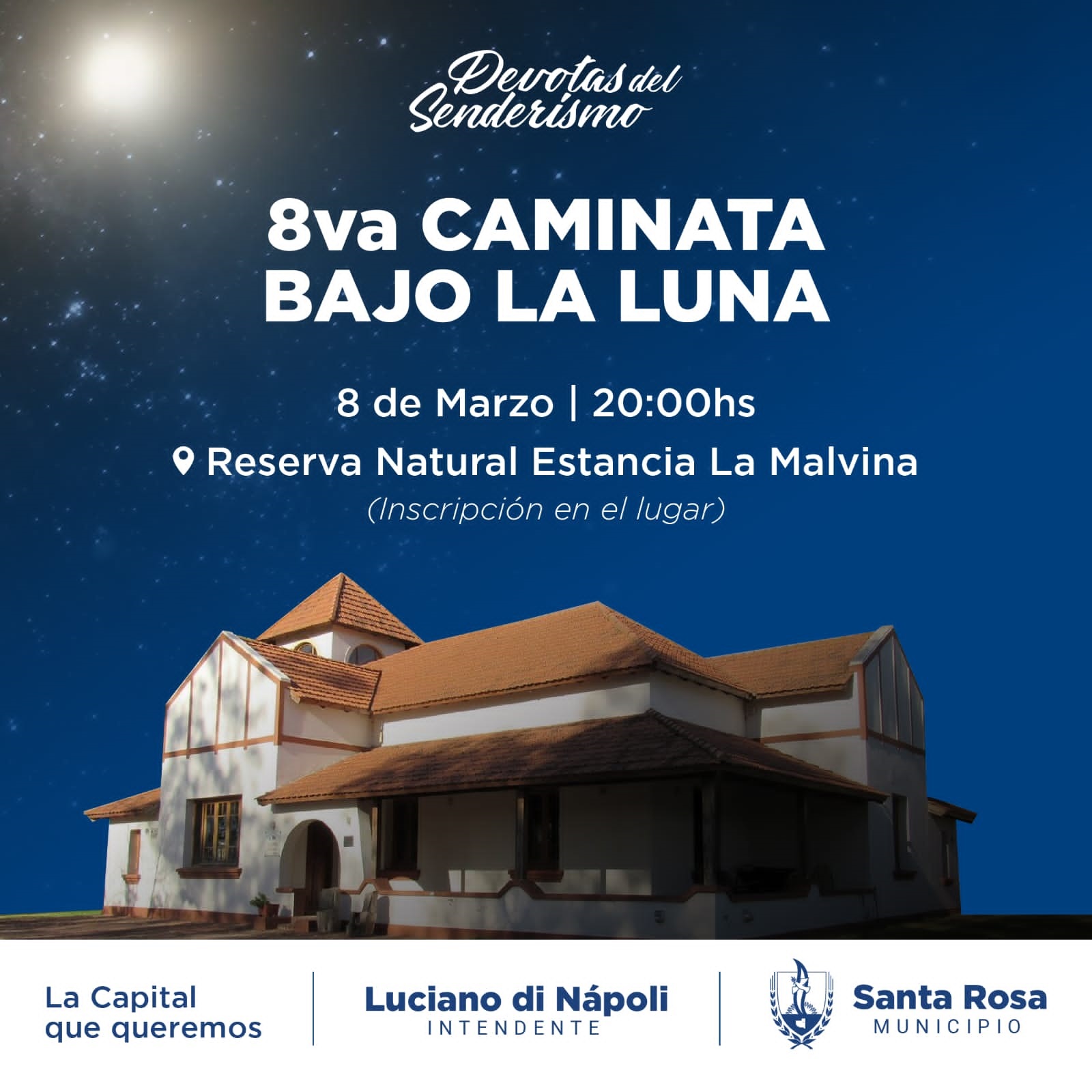 Santa Rosa: 8° edición de “Caminata bajo la Luna”