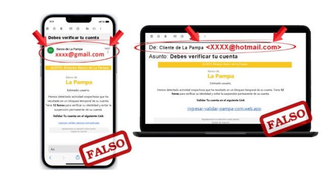 Ante las estafas, el Banco de La Pampa reitera precaución ante correos falsos