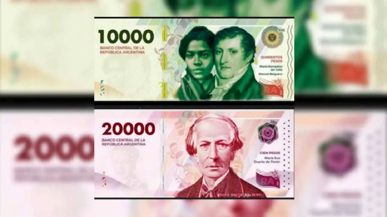 El Banco Central anunció cuándo comenzarán a circular los billetes de $10.000 y $20.000