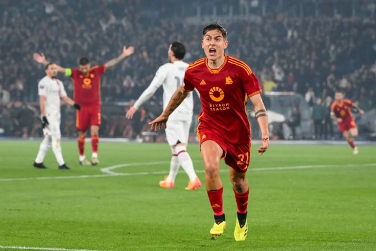 Fútbol: Con gol de Dybala, Roma bajó a Milan y pasó a las semifinales de la Europa League