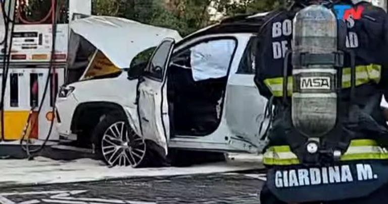 Buenos Aires: Un jugador de Estudiantes chocó contra una estación de servicio tras salir campeón y una mujer resultó herida