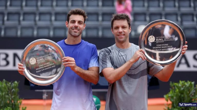 Tenis: Zeballos se estrenó como N°1 del mundo de dobles con un título en Roma