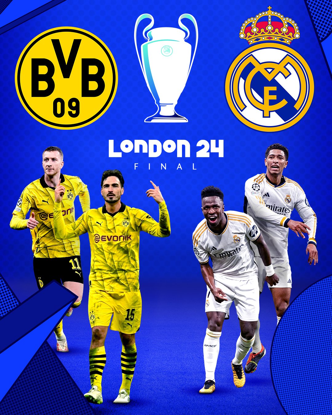 Fútbol: Real Madrid y Borussia Dortmund se enfrentan en la final de Champions League