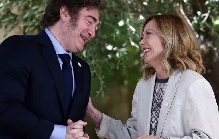 Milei fue recibido por Meloni en Italia y comienza una intensa actividad en el G7