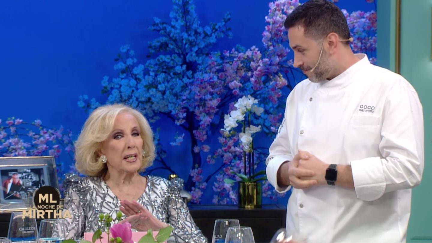 Mirtha Legrand incomodó al chef Coco Carreño con una filosa advertencia