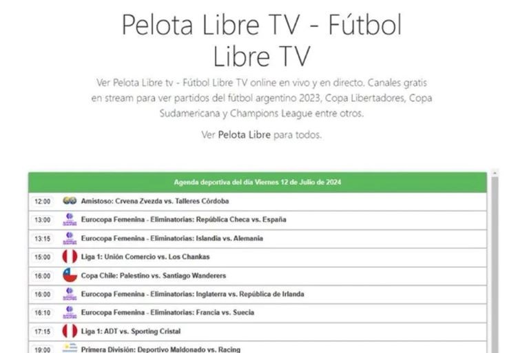 Qué es Pelota Libre, la nueva página que apareció tras el cierre de Fútbol Libre