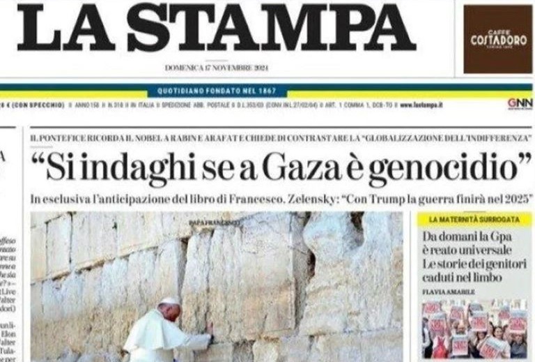 El Papa Francisco solicita una investigación sobre posibles crímenes de genocidio en Gaza