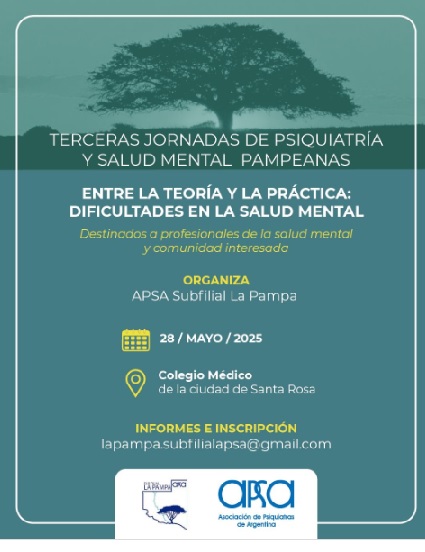 Santa Rosa será sede de las 3° Jornadas Pampeanas de Psiquiatría y Salud Mental
