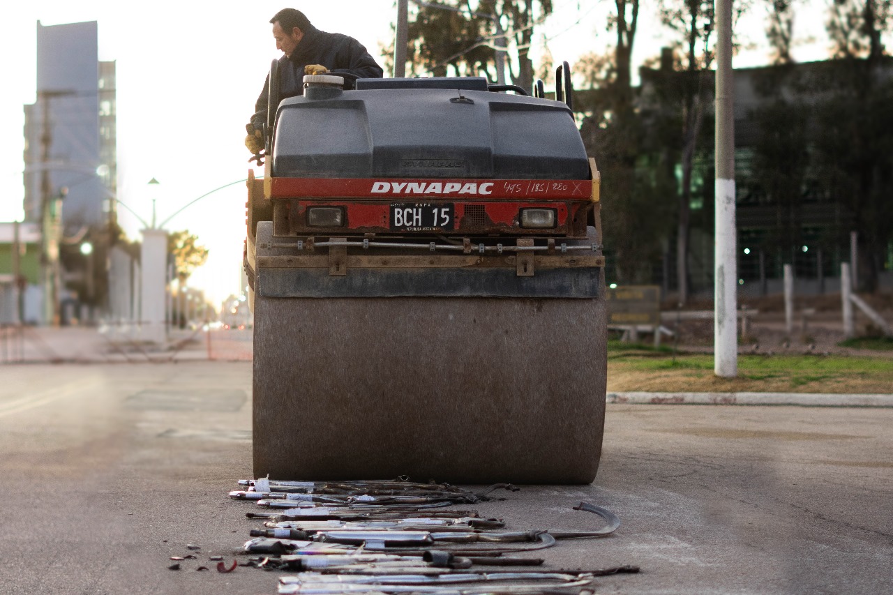 Santa Rosa: el Municipio realizó una nueva compactación de caños de escape