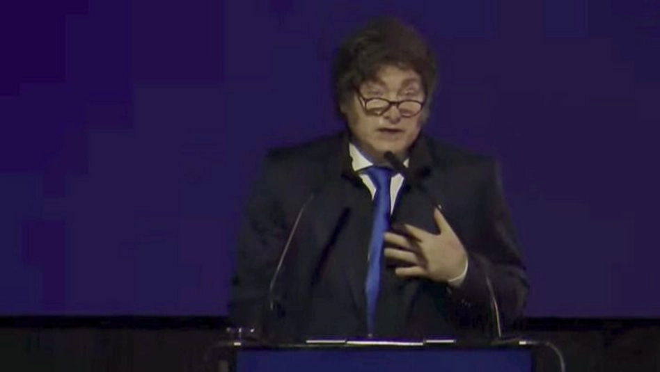 Rosario: Milei evitó referirse al escándalo de los audios en la Bolsa de Comercio