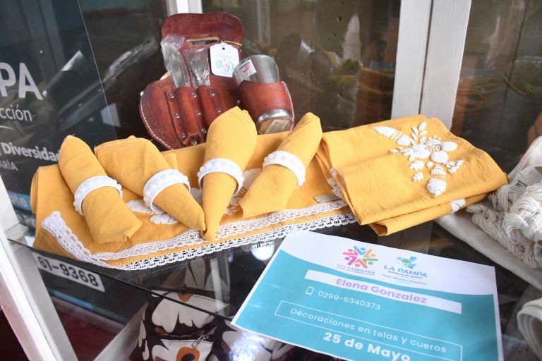 Santa Rosa: emprendedoras pampeanas renovaron vidrieras en Casa de Gobierno