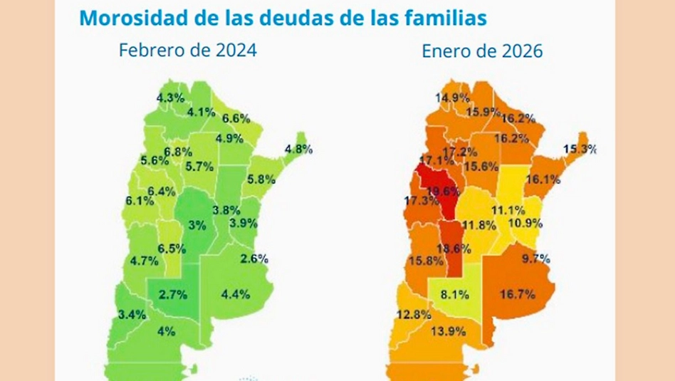 La morosidad de las familias se cuadruplicó y alcanzó niveles históricos
