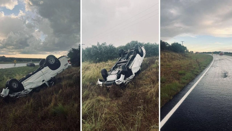 Ruta 105: grave vuelco entre Carro Quemado y Victorica dejó a un hombre herido