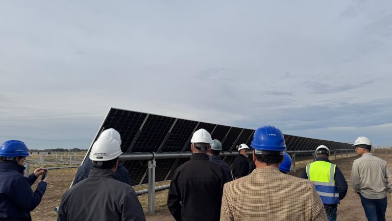 El Parque Solar de General Pico dio un paso clave con el montaje de la primera fila de paneles